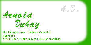 arnold duhay business card